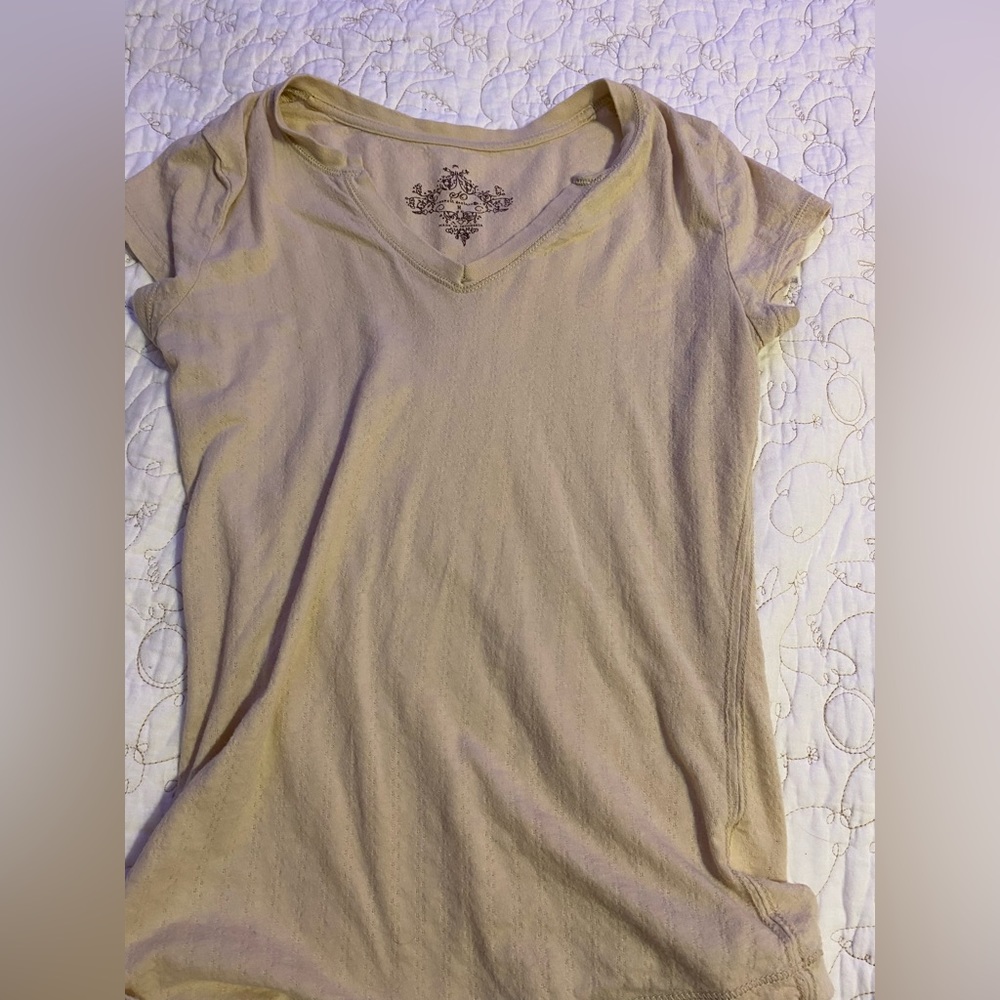 tan fitted t shirt